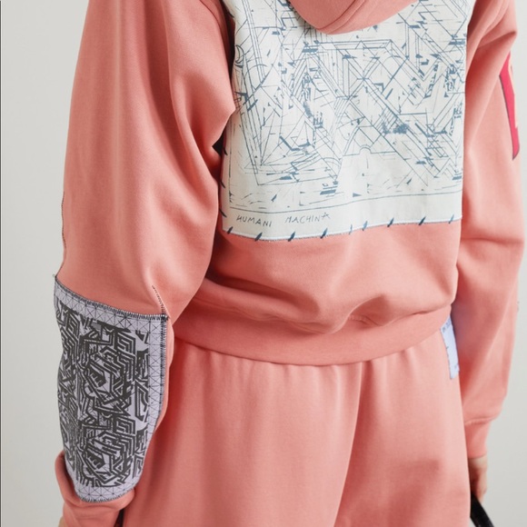 MCQ Alexander McQueen In Dust appliquéd cotton-jersey hoodie - Picture 4 of 17